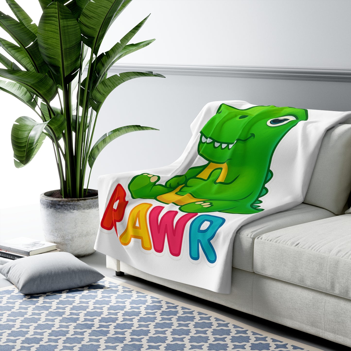 TINY DINY RAWR - BLANKET WHITE