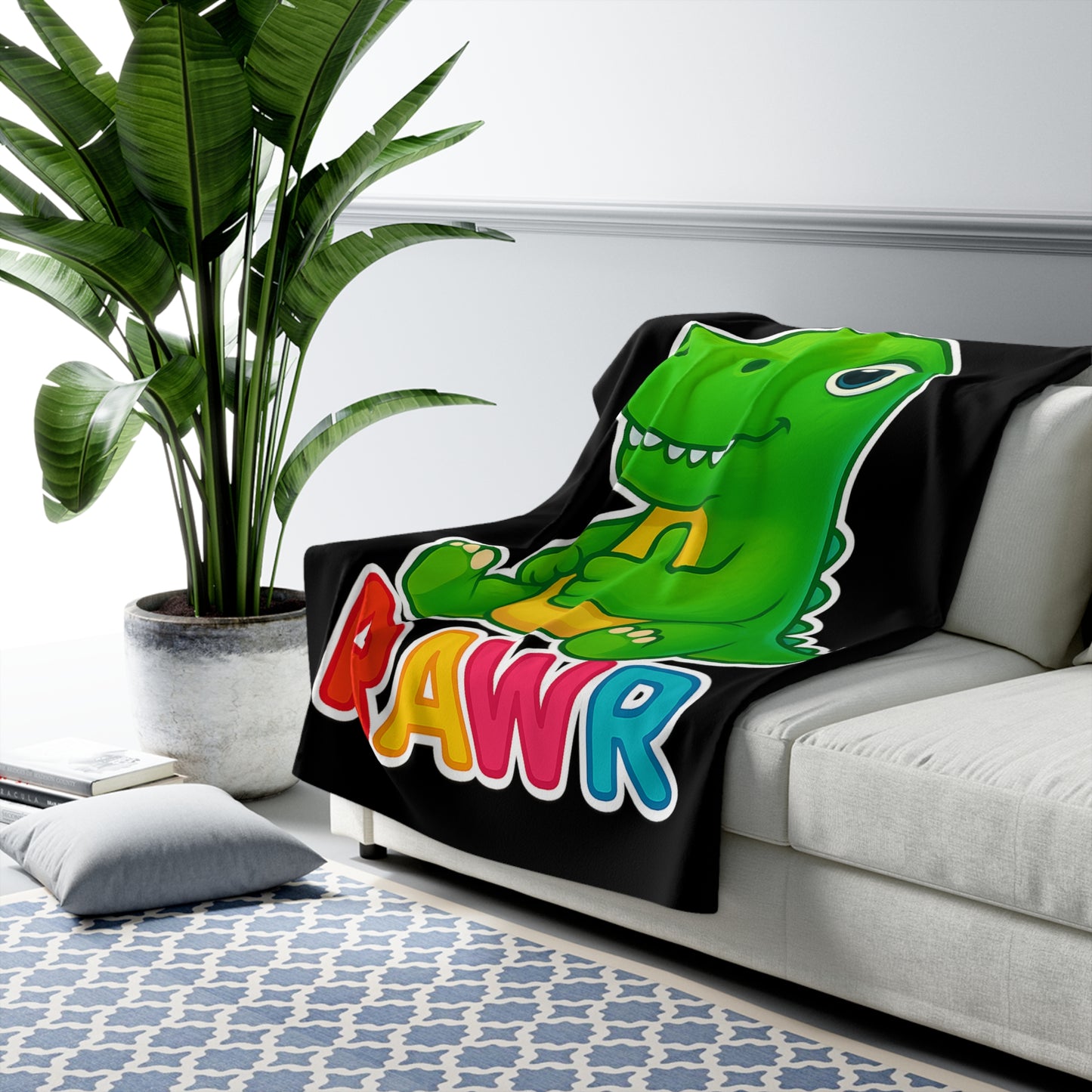 TINY DINY RAWR - BLANKET BLACK