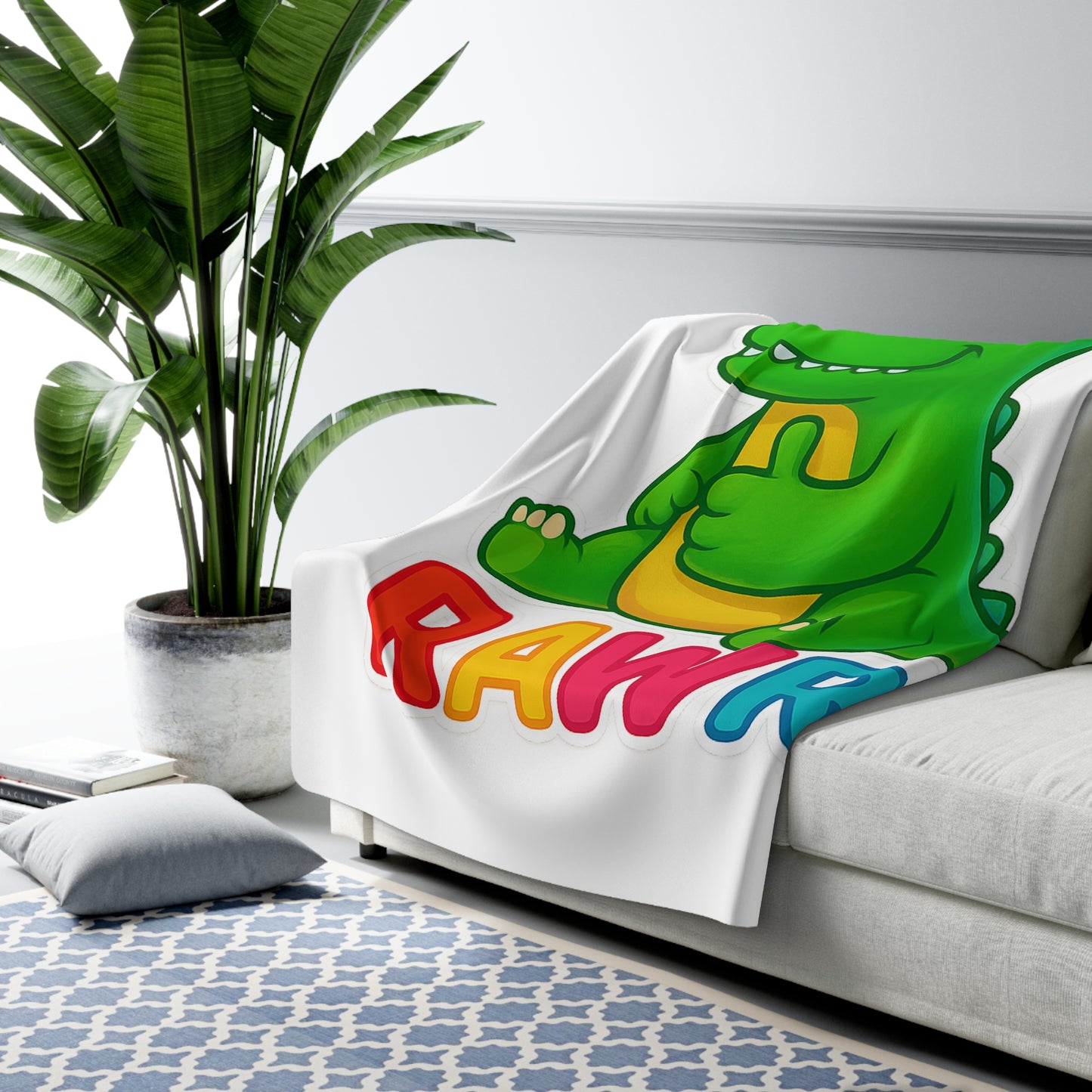 TINY DINY RAWR - BLANKET WHITE