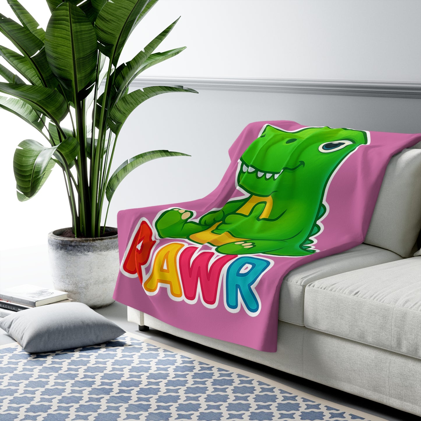 TINY DINY RAWR - BLANKET PINK