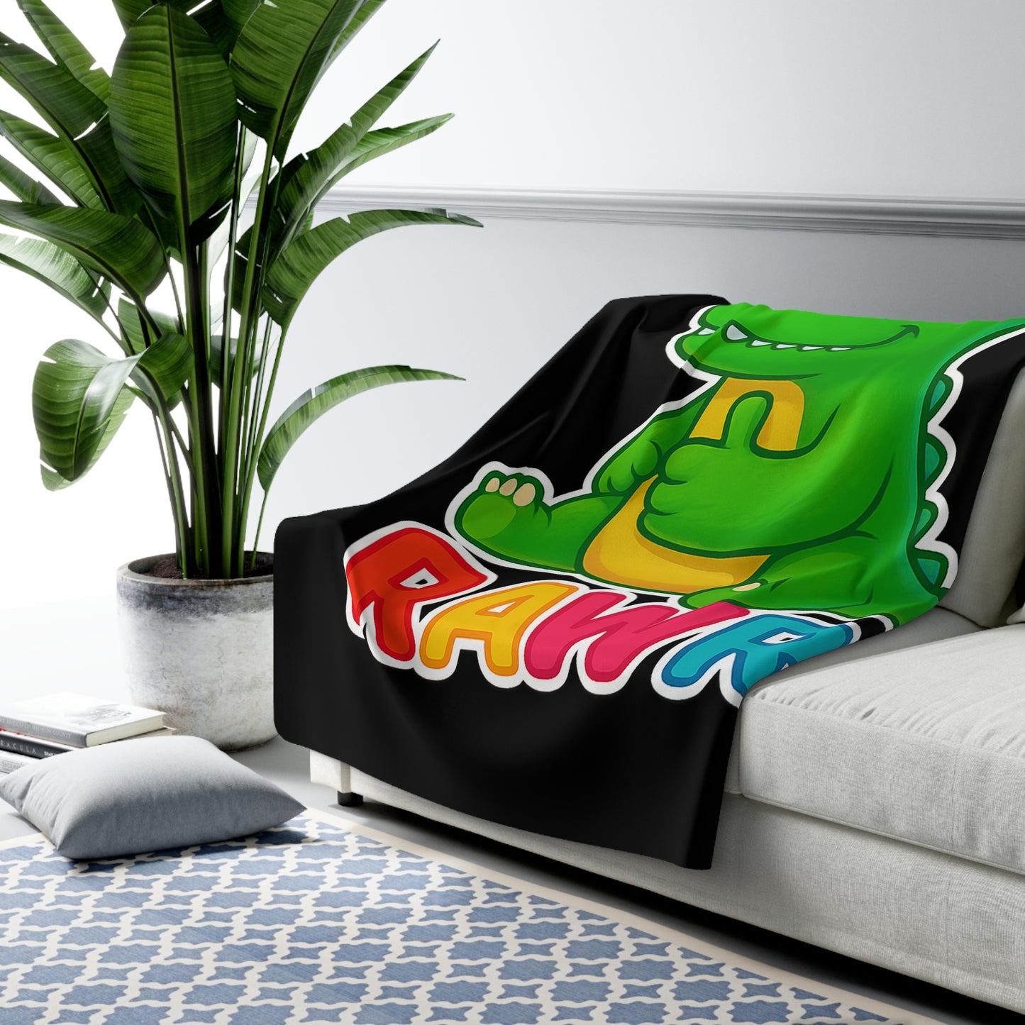 TINY DINY RAWR - BLANKET BLACK