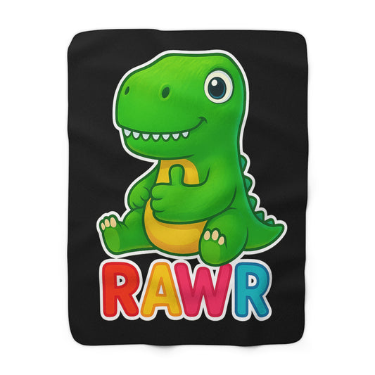 TINY DINY RAWR - BLANKET BLACK