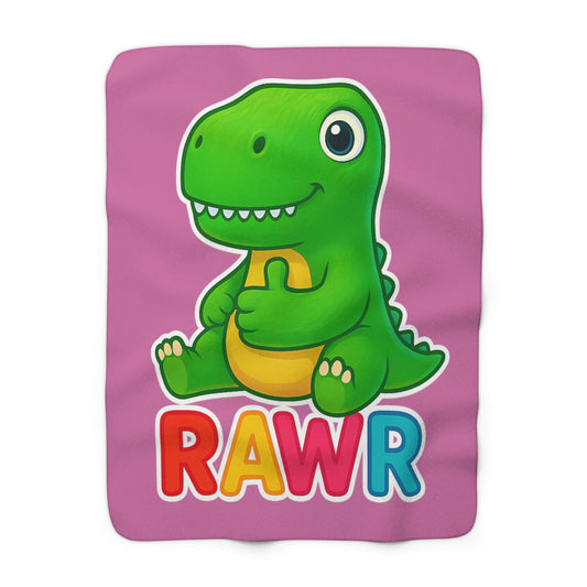 TINY DINY RAWR - BLANKET PINK
