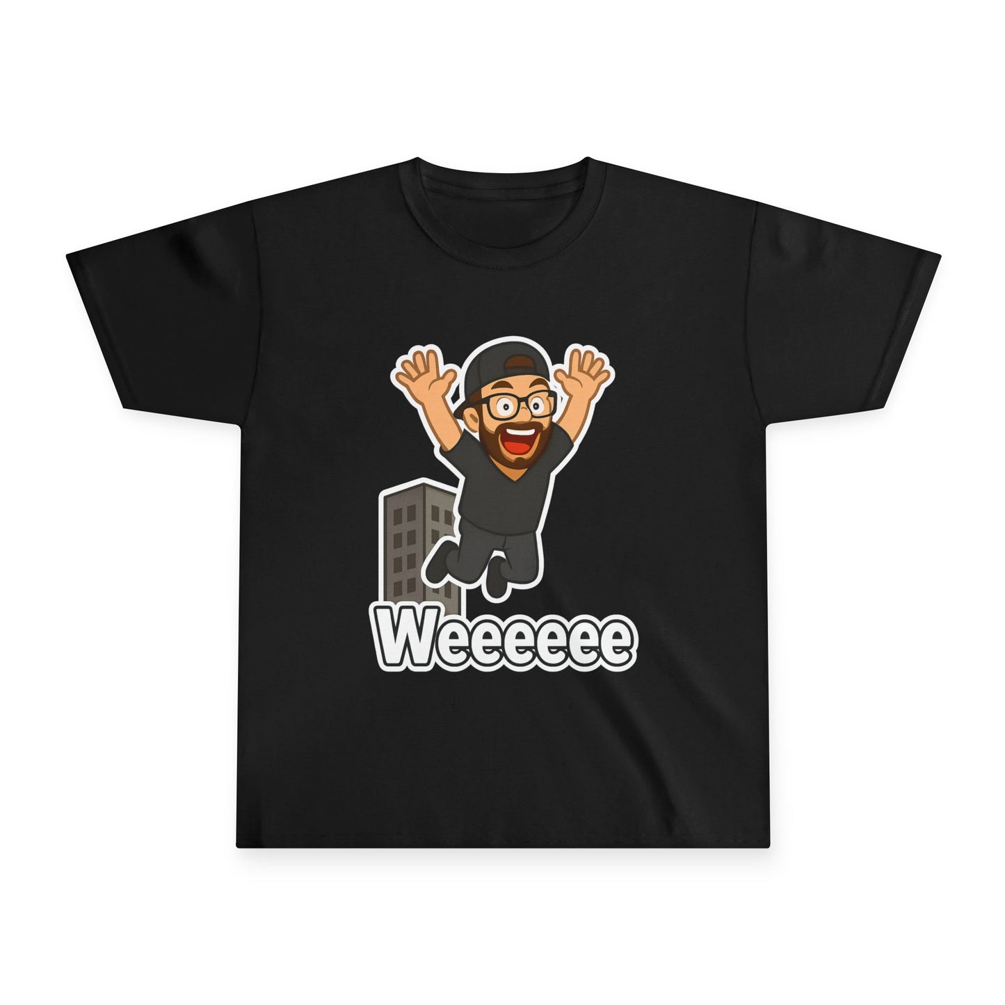 Youth Tee — 'Weeeeee' Jumping Cartoon Kid Graphic Shirt